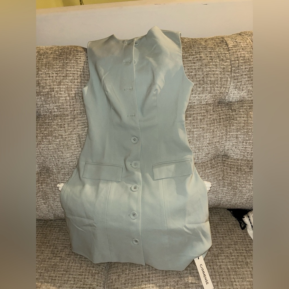 Commense Mint Button-Front Mini Dress - Picture 5 of 5